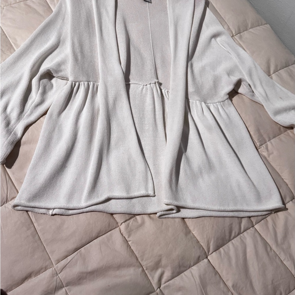 Chic White Women's Open-Front Cardigan